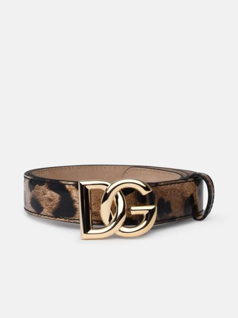 Dolce & Gabbana TWO-COLOR SHINY LEATHER BELT