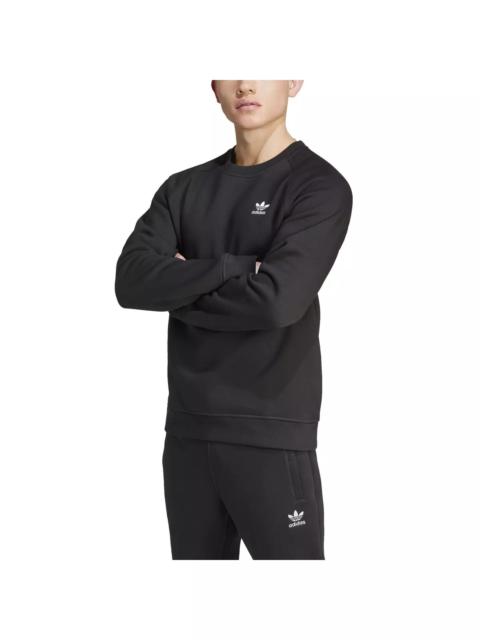 adidas Originals Men's Trefoil Essentials Lifestyle Crew Sweatshirt -Black