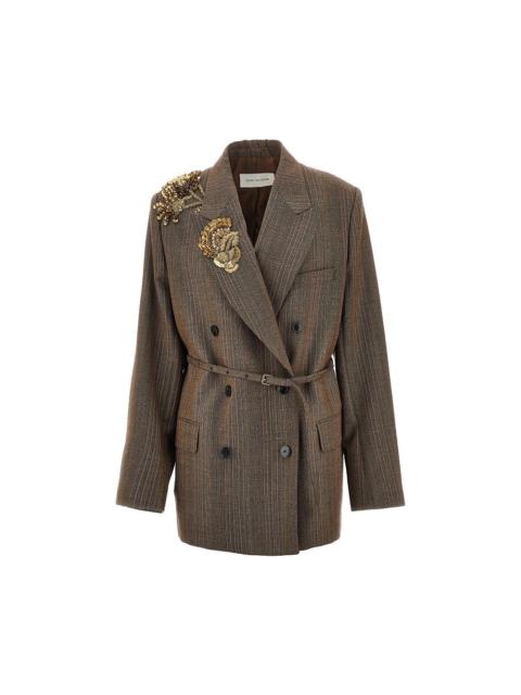 Dries Van Noten Dries Van Noten Women Embroidered Oversized Double-Breasted Jacket
