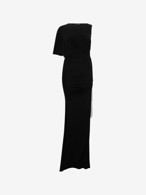 Roberto Cavalli Asymmetric Draped Maxi Dress