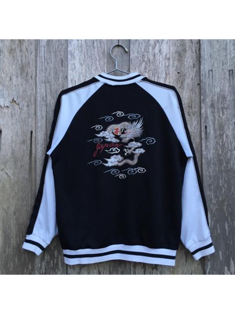 Other Designers Vintage - Sukajan Souvenir Jacket Japan Ryu Dragon Zipper Sweatshirt