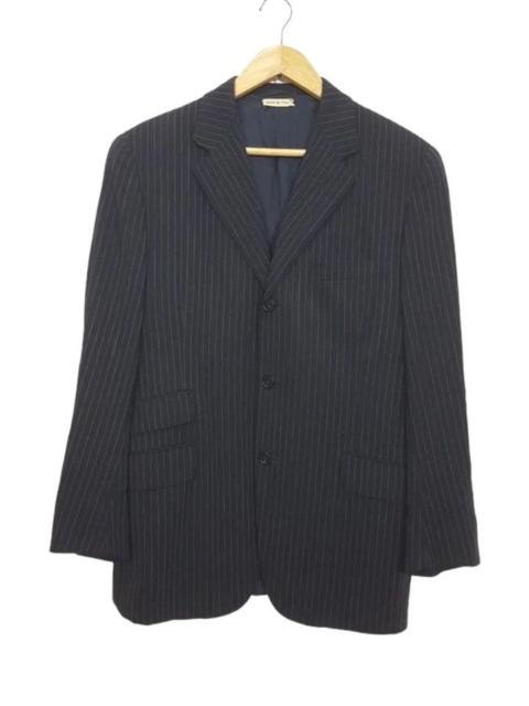 Hermès HERMES Wool Super 120 S Rayon Lined Vintage Pinstripe Coat
