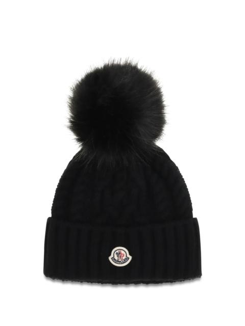 Moncler Moncler Women Wool And Cashmere Beanie With Pom-Pom