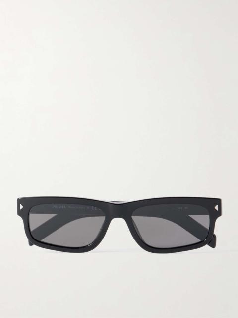 Rectangular-Frame Acetate Sunglasses