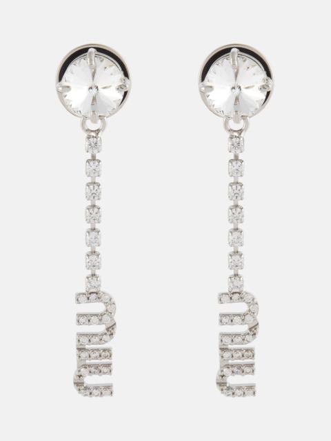 Miu Miu Logo crystal-embellished earrings