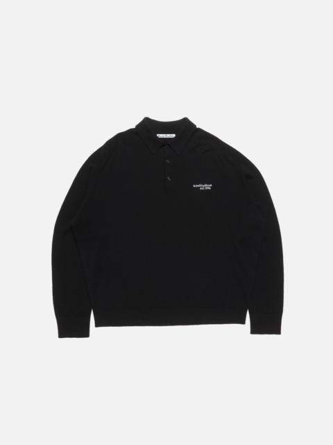 Acne Studios Wool knit polo - Black