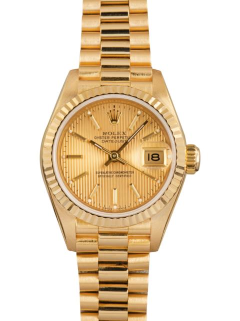 ROLEX Used Ladies Rolex Datejust President Ref 69178 Champagne Tapestry Dial