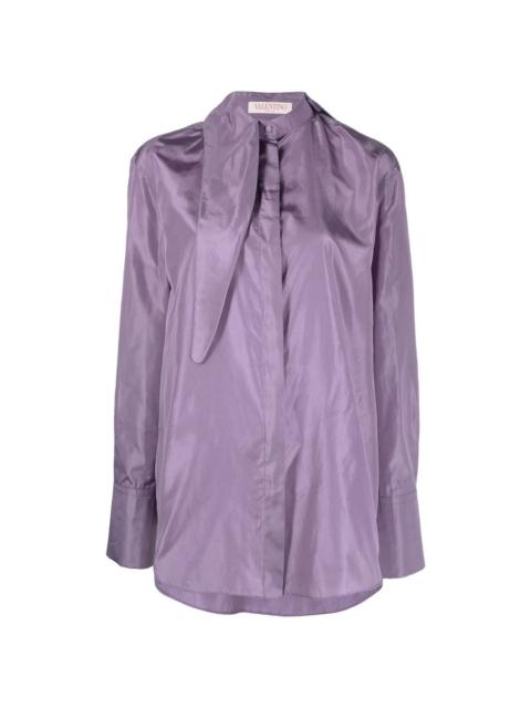 Valentino Valentino Garavani Tied-Neck Silk Shirt