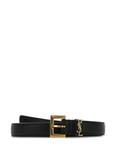 SAINT LAURENT Saint Laurent Men Black Leather Belt