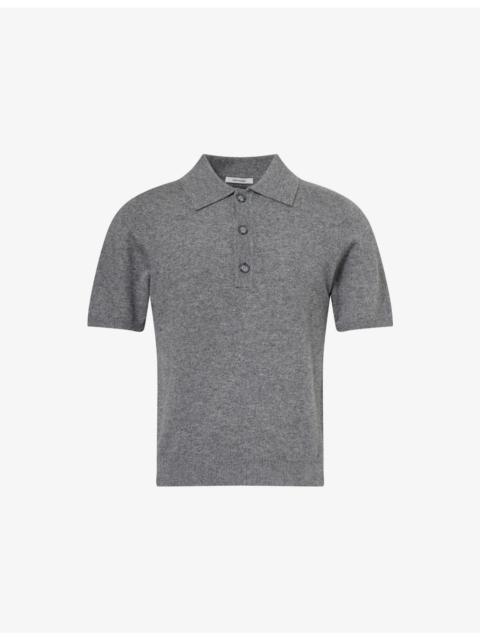 entire studios Short-Sleeve Wool-Cashmere Blend Knitted Polo Top