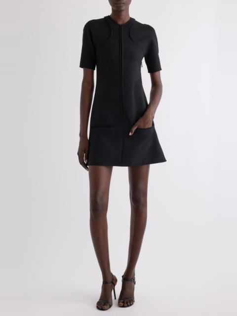 Courrèges Technical Jersey Scuba Knit Minidress in Black at Nordstrom