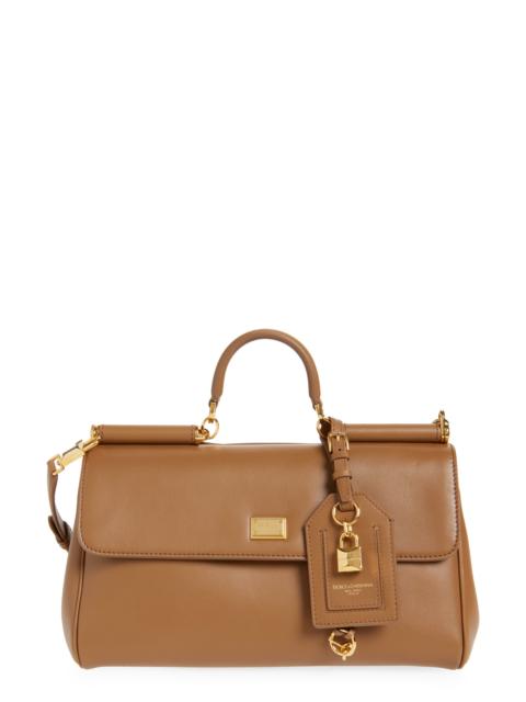 Dolce & Gabbana Dolce&Gabbana My Sicily East/West Plongé Leather Top Handle Bag in 8Z093 Caramello at Nordstrom