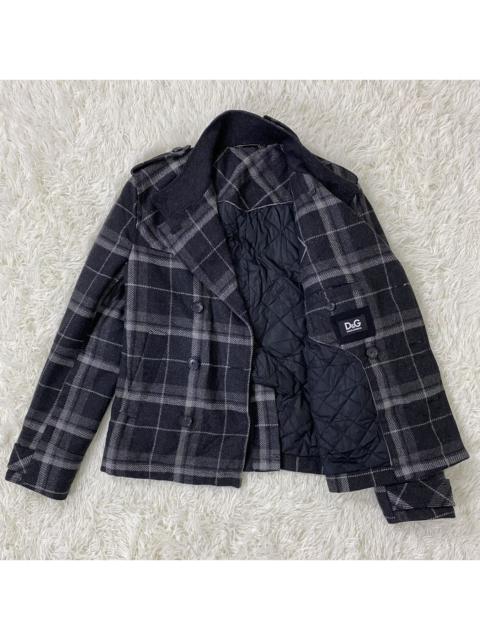 DOLCE & GABBANA WOOL DOUBLE BREAST PLAID JACKET