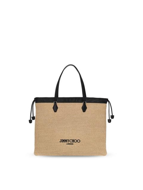 JIMMY CHOO Jimmy Choo Drawstring Logo Embroidered Tote Bag