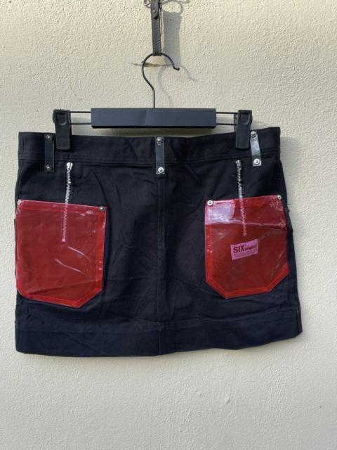 Japanese Brand - Six3 666 bondage rare plastic pocket mini skirt