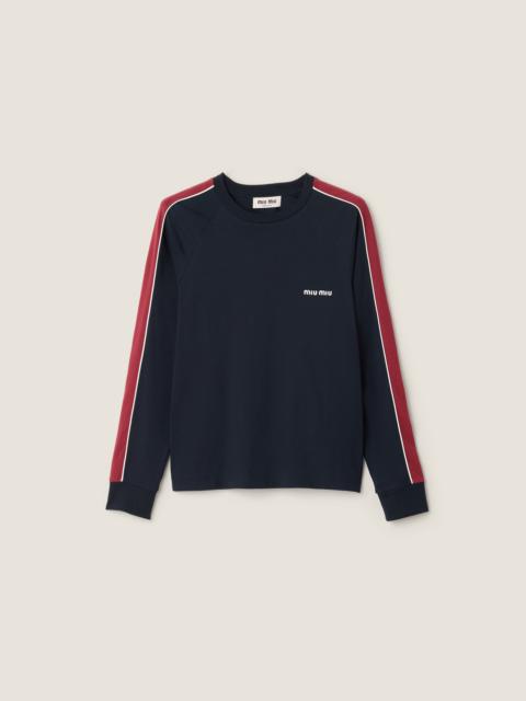 Miu Miu Long-sleeve cotton jersey T-shirt