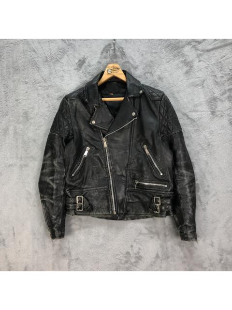 Other Designers Very Rare - TRASHED🔥 VINTAGE COWHIDE DOUBLE COLLAR JACKET #5405-188