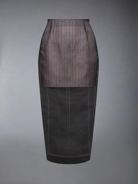 Thom Browne SILK ORGANZA HIGH WAISTED PENCIL SKIRT