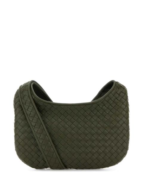 Bottega Veneta Bottega Veneta Men Army Green Leather Small Veneto Crossbody Bag