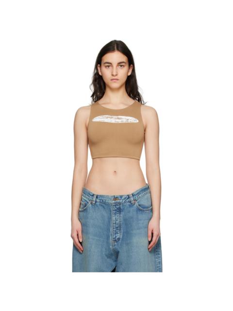 SERAPIS SSENSE Exclusive Beige Thermal Tank Top