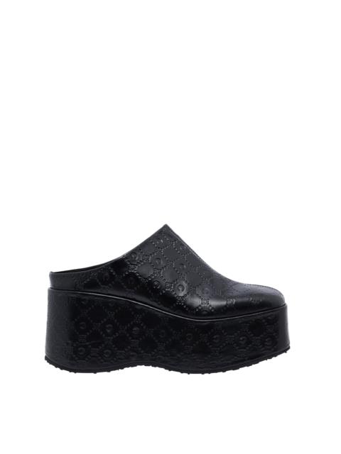 Marine Serre Moonogram Embossed Leather Ms Clog