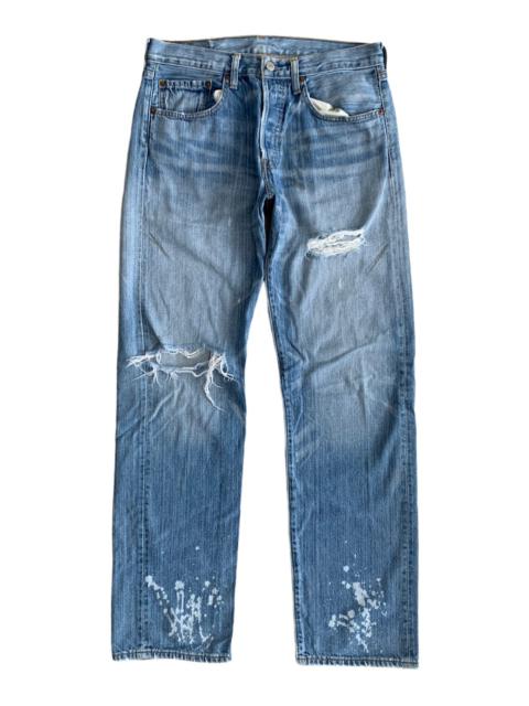 Other Designers Vintage - Vintage Levis 501 Distressed Painted Denim Jeans