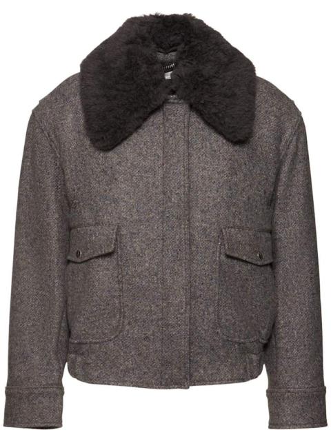 Teddy wool blend zipped jacket