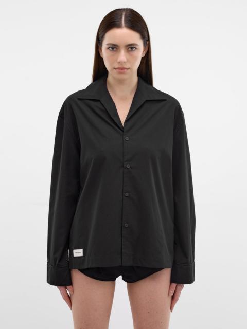 entire studios Black Cotton Relaxed Pajama Shirt