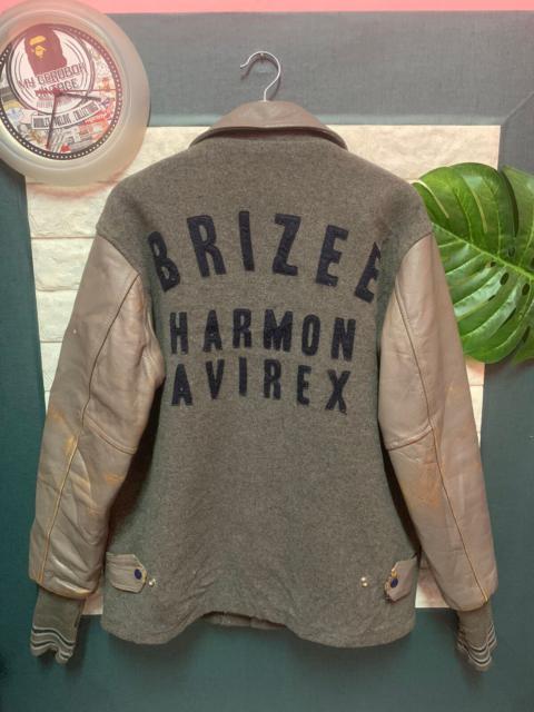 Other Designers Vintage - RARE!! Leather Varsity Jacket AVIREX Basketball