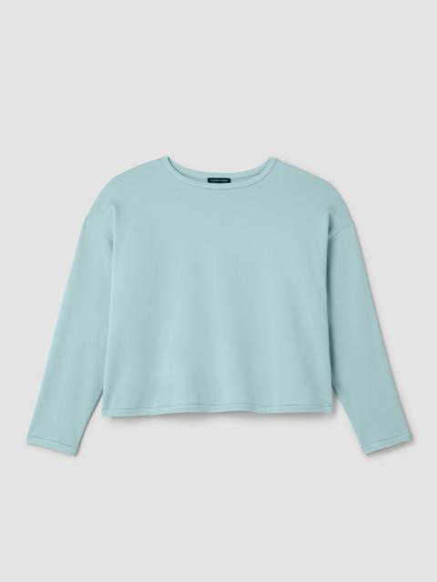 EILEEN FISHER Cozy Brushed Terry Hug Round Neck Box-Top
