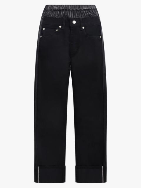 Junya Watanabe X LEVI'S PLEATED PANEL CROPPED DENIM JEANS | BLACK