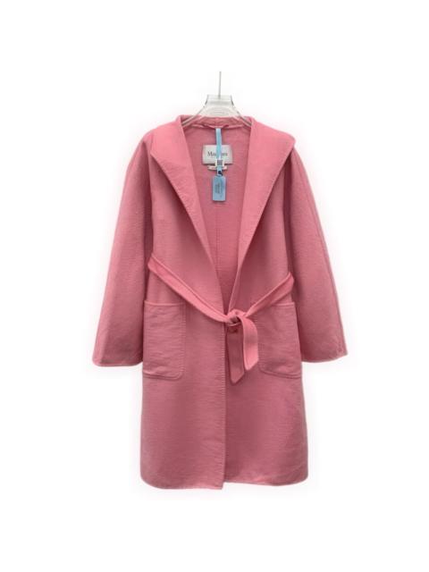 Max Mara Maxmara Pink Cashmere Belt Long Sleeve Coat Jacket