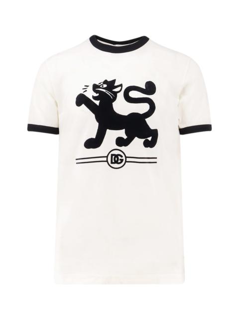 Dolce & Gabbana Cotton T-shirt With Flocked Print