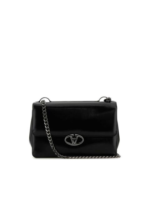Valentino Valentino Garavani Black Leather Medium Vlogo Shoulder Bag