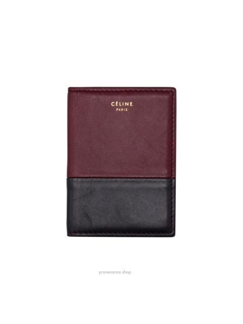 Pocket Organizer Wallet - Black & Burgundy Leather