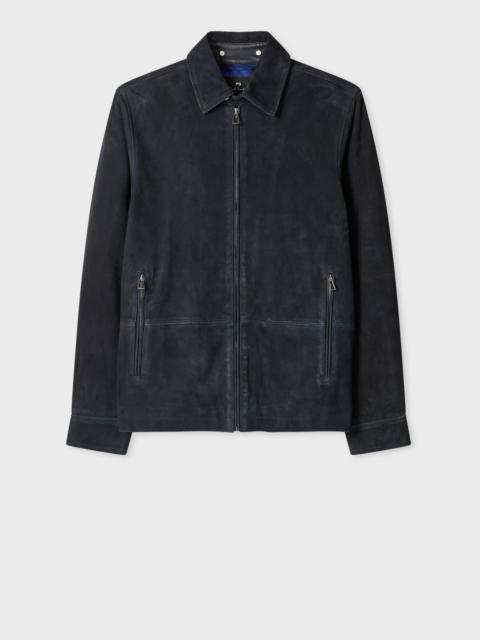 Paul Smith Navy Suede Zip-Front Jacket