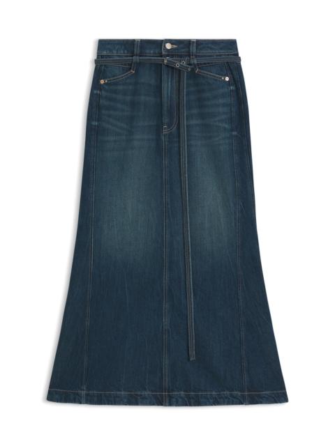 BOSS BLUE-DENIM SKIRT WITH FLARED SHAPE