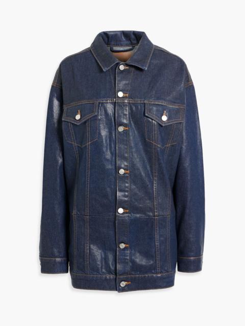 Other Designers Webster coated denim mini shirt dress
