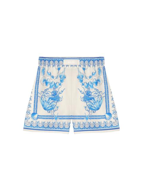 Underwater Barocco cotton shorts