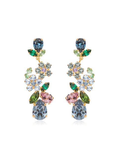 Jennifer Behr Martella 18K Gold-Plated Crystal Earrings blue