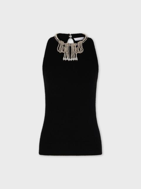 rabanne EMBROIDERED KNIT TOP