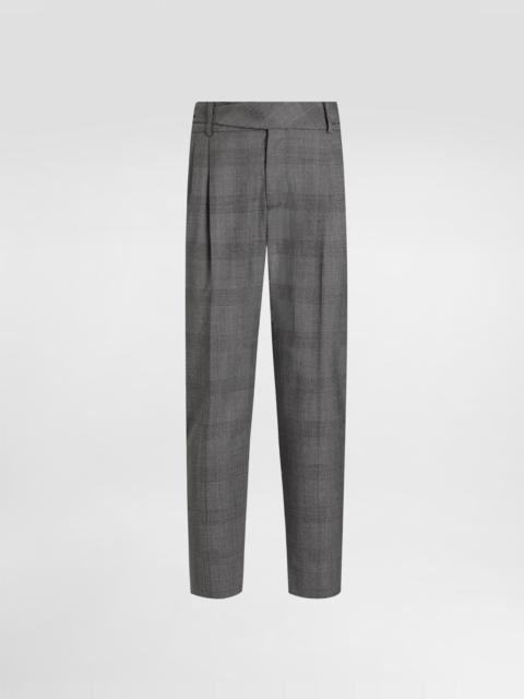 Dolce & Gabbana Glen plaid virgin wool trousers