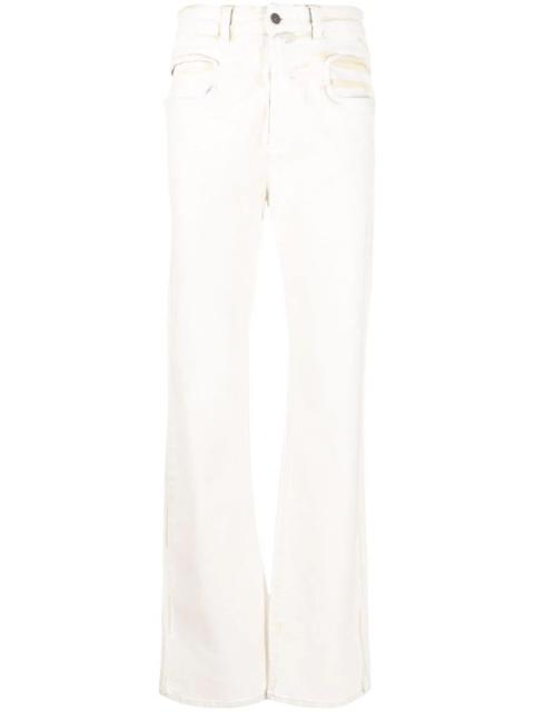 Diesel high-waist coated-effect jeans