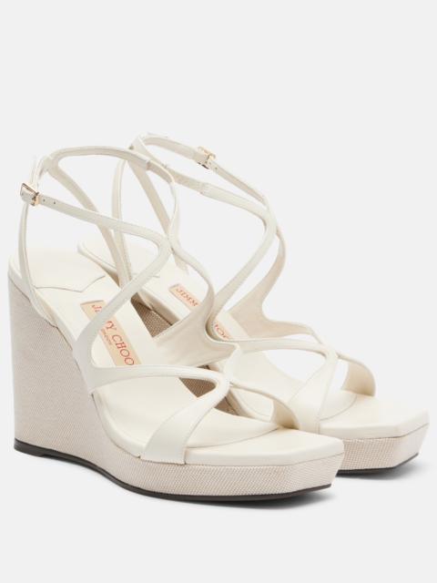JIMMY CHOO Ayla leather wedge sandals