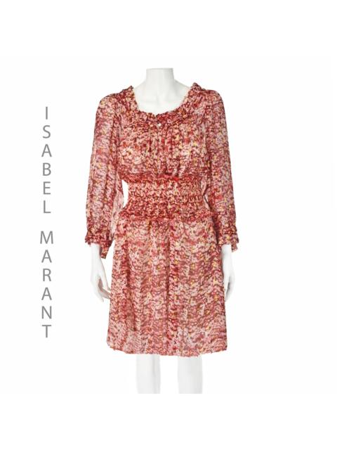 Isabel Marant Étoile Red Silk Tent Dress w/Wide Stretchy Cummerbund S/M