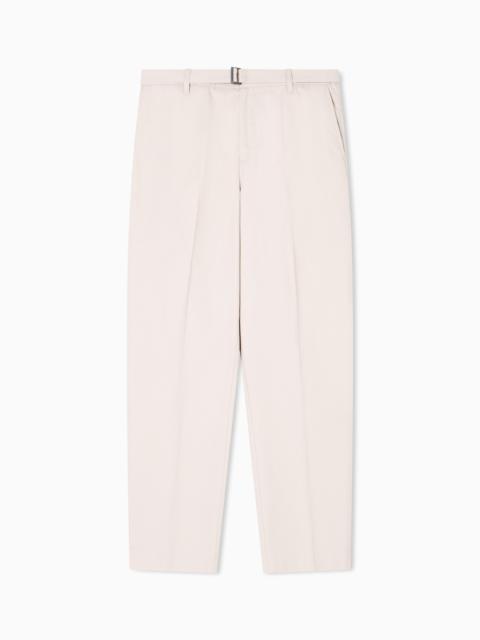 EMPORIO ARMANI COTTON TROUSERS WITH MATCHING BELT