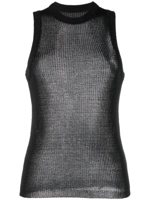 LOW CLASSIC semi-sheer sleeveless top