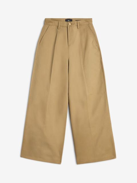 7 For All Mankind Comfort Twill Pleated Wide Leg Trouser in Sand Storm