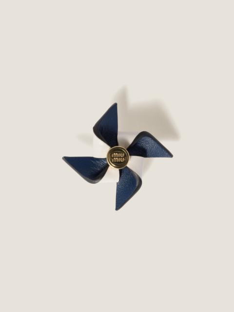 Miu Miu Leather pinwheel brooch