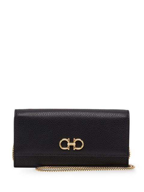 FERRAGAMO Gancini-plaque leather purse